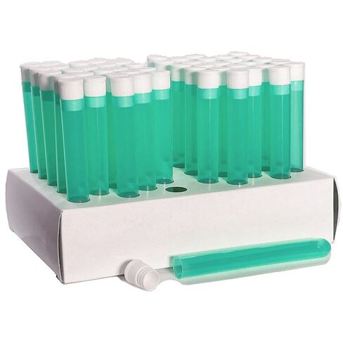 16x125mm Plastic Test Tube Set with Caps and Rack, Pink Tubes, White Caps, and Cardboard Rack, Karter Scientific (Pack of 50) in Kuwait
