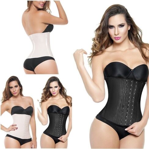 مدرب الخصر الكلاسيكي Ann Michell 2023 لاتكس مقاس XXS 30- Cincher لاتكس 3 خطافات نسائي أسود - مشد مرجع 2023 - مشد خصر مشد للخصر - تحكم في عضلات البطن in Kuwait