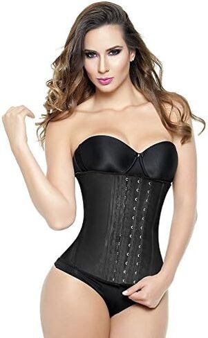 مدرب الخصر الكلاسيكي Ann Michell 2023 لاتكس مقاس XXS 30- Cincher لاتكس 3 خطافات نسائي أسود - مشد مرجع 2023 - مشد خصر مشد للخصر - تحكم في عضلات البطن in Kuwait