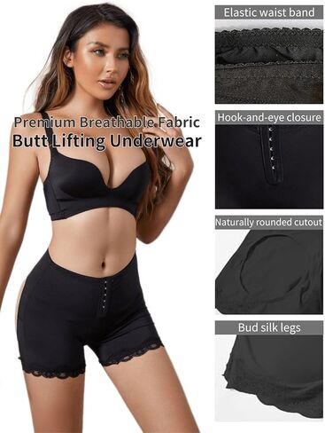 Butt Lifting Underwear, Faja Shorts Tummy Control Butt Lift, Booty Shorts Sexy Soft Black in Saudi Arabia
