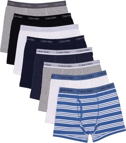 Calvin Klein Boys Modern Cotton Boxer Brief Underwear 8 Pack, Stripe Pack, Large in Saudi Arabia