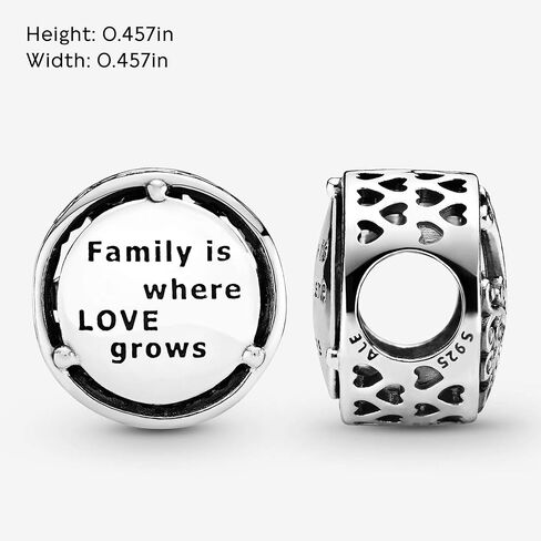 PANDORA Jewelry Bundle with Gift Box - Moments Sterling Silver Snake Chain Charm Bracelet with Heart Clasp, 6.7" & Family Roots Sterling Silver Charm - Gift for Women in Saudi Arabia