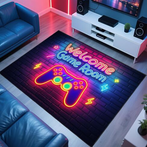 Gaming Rug for Room,3'x5' Gamer Rugs with Non-Slip Backing,Game Room Carpet for Bedroom and Livingroom Decor in Saudi Arabia