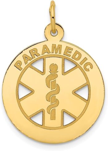 Diamond2Deal 14k Yellow Gold Medium Paramedic Medical Pendant (L- 26 mm W- 19 mm) in Saudi Arabia
