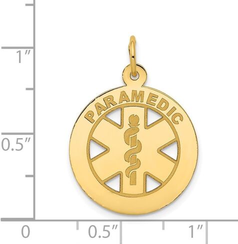 Diamond2Deal 14k Yellow Gold Medium Paramedic Medical Pendant (L- 26 mm W- 19 mm) in Saudi Arabia