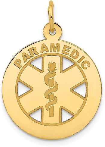 Diamond2Deal 14k Yellow Gold Medium Paramedic Medical Pendant (L- 26 mm W- 19 mm) in Saudi Arabia