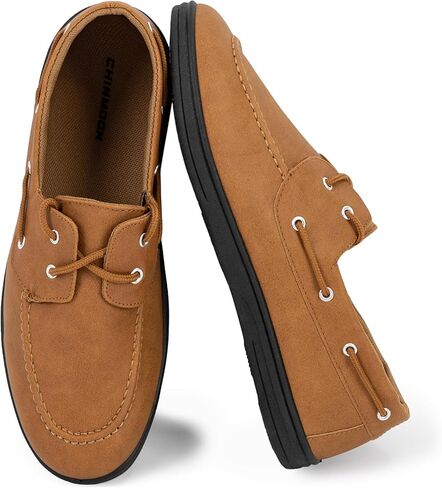 CHIN·MOON Men's Penny Loafers Slip-Ons Casual Boat Driving Walking Shoes Waterproof PU Footwear in Saudi Arabia
