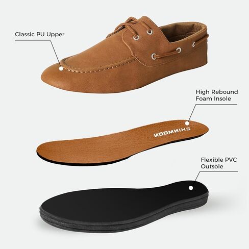 CHIN·MOON Men's Penny Loafers Slip-Ons Casual Boat Driving Walking Shoes Waterproof PU Footwear in Saudi Arabia