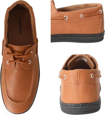 CHIN·MOON Men's Penny Loafers Slip-Ons Casual Boat Driving Walking Shoes Waterproof PU Footwear in Saudi Arabia