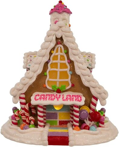 Kurt S. Adler 11.5-Inch Battery Operated Lit Candyland Gingerbread House Table Piece in Saudi Arabia
