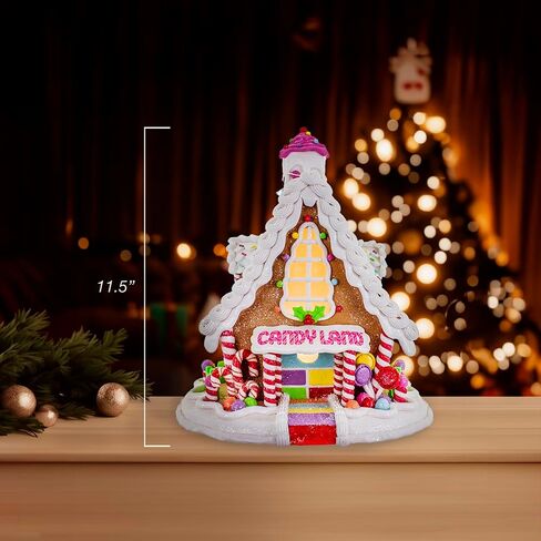 Kurt S. Adler 11.5-Inch Battery Operated Lit Candyland Gingerbread House Table Piece in Saudi Arabia