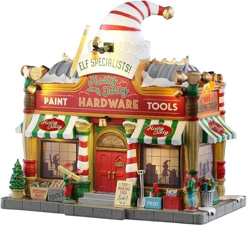 Lemax Holly Jolly Hardware, Battery-Operated(4.5V), Lighted Building, #55321 in Saudi Arabia