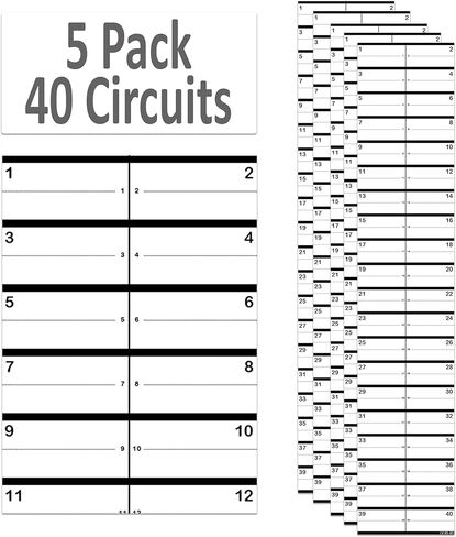 1" Breaker Side 40 Circuits 2 Labels Vinyl Fuse Box Circuit Breaker Panel Directory Labels Stickers Decals for All Electrical Panel/Load Centers Waterproof in Saudi Arabia