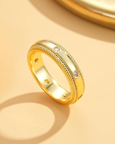 YeGieonr Star Gold Rings for Women, Dainty Stackable Rings with North Star Cubic Zirconia Design, 14K Gold Plated Celestial Ring Jewelry Gift in Saudi Arabia