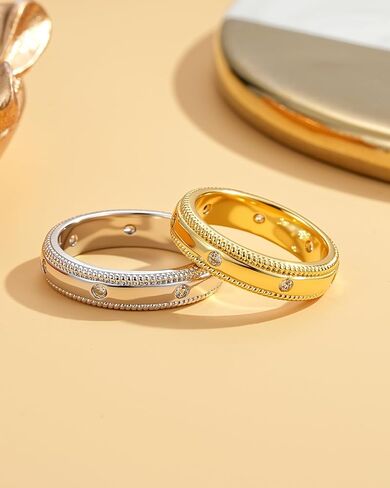YeGieonr Star Gold Rings for Women, Dainty Stackable Rings with North Star Cubic Zirconia Design, 14K Gold Plated Celestial Ring Jewelry Gift in Saudi Arabia