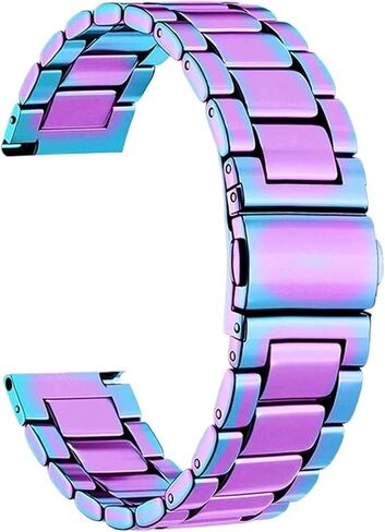 Stainless Steel Watch Band 20mm 22mm Universal Wristband Suitable for Smart Watch Quartz Watch Metal Watch Men Women Watch Accessories(Blue Rose Gold,22mm) in Kuwait