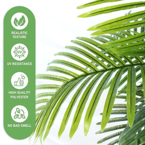5FT Artificial Palm Tree - Faux Golden Cane Palm Tree Tropical UV Resistant Fake Plant Indoor with Weighted Pot for Living Room Home Office Porch Stair Corner Balcony Decor Housewarming Gift in Saudi Arabia