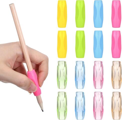 12pcs قبضة السيليكون لقلم رصاص مع 3 مقاورة ، قبضة الراحة متعددة الألوان لقلم القلم القلم القلم المساعدات في الكتابة للطلاب الكبار القلم الرسم in Kuwait