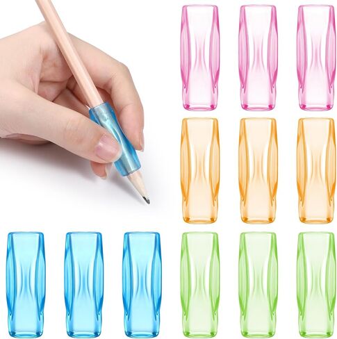 12pcs قبضة السيليكون لقلم رصاص مع 3 مقاورة ، قبضة الراحة متعددة الألوان لقلم القلم القلم القلم المساعدات في الكتابة للطلاب الكبار القلم الرسم in Kuwait
