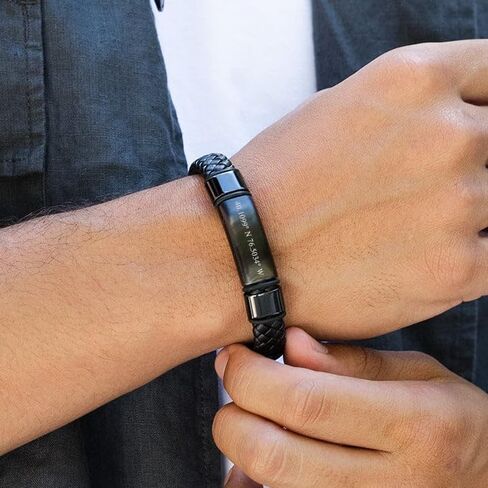 EVE'S ADDICTION Personalized Men's Coordinate Bracelet - Gifts for Dad in Saudi Arabia