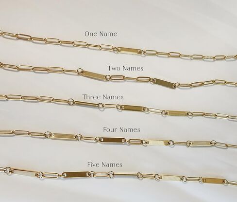 Personalized Name Paperclip Chain Bracelet - Silver or Gold Options - Customized Nameplates Up to 5 Charms - Engraved Gift for Women Wife Mom Grandma Sister Aunt in Saudi Arabia