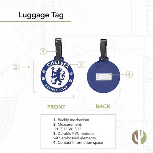 Desert Cactus Chelsea FC Luggage Tag London Blue Lions Football Soccer Durable PVC Travel ID Label for Bags and Backpacks (Style A) in Saudi Arabia