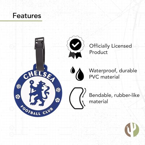 Desert Cactus Chelsea FC Luggage Tag London Blue Lions Football Soccer Durable PVC Travel ID Label for Bags and Backpacks (Style A) in Saudi Arabia