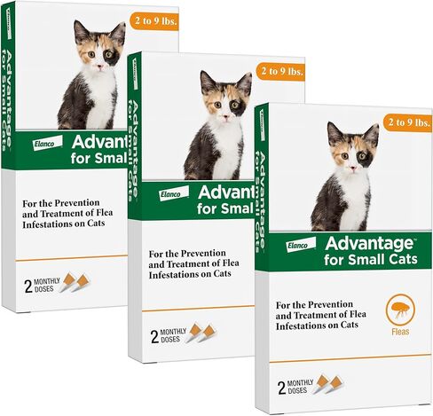 Advantage Topical Cat Flea Treatment and Prevention for Small Cats 2-9 lbs. | Apply Flea Drops Monthly | 2 Treatments in Kuwait