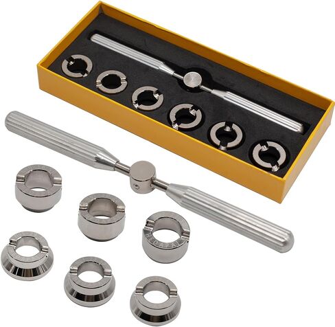 أداة إزالة ظهر الساعة، 5537 فتاحة علبة الساعة لرولكس وتودور، وأدوات إصلاح الساعة وأطقمها مع 6 قوالب (18.5-29.5 ملم) in Kuwait