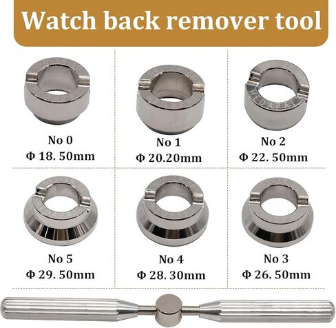أداة إزالة ظهر الساعة، 5537 فتاحة علبة الساعة لرولكس وتودور، وأدوات إصلاح الساعة وأطقمها مع 6 قوالب (18.5-29.5 ملم) in Kuwait