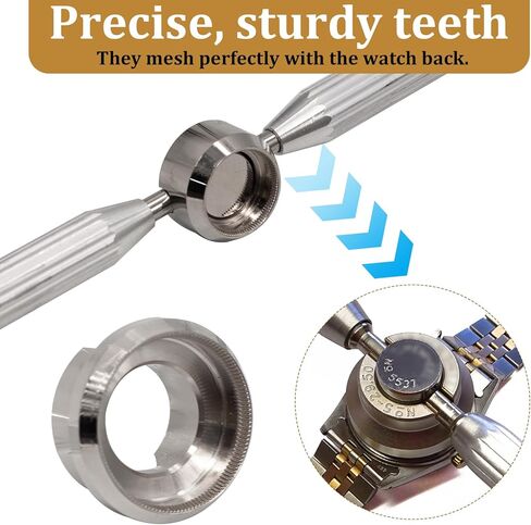 أداة إزالة ظهر الساعة، 5537 فتاحة علبة الساعة لرولكس وتودور، وأدوات إصلاح الساعة وأطقمها مع 6 قوالب (18.5-29.5 ملم) in Kuwait