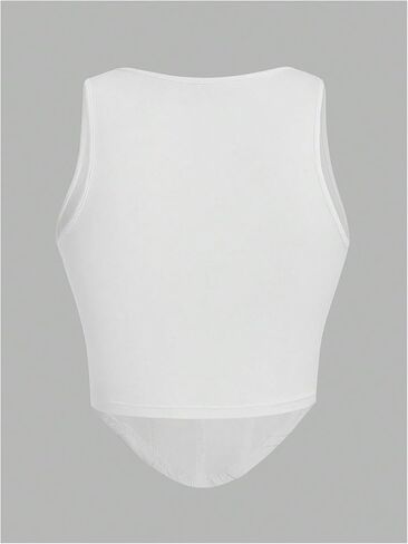 WDIRARA Women's 2 Pack Crop Bustier Corset Tank Top Sleeveless Square Neck Asymmetrical Hem Ribbed T Shirts in Kuwait