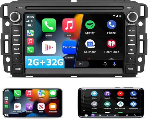 Android 13 [2G+32G] Car Radio for GMC Sierra Yukon Chevrolet Buick Chevy Silverado,8 Inch Touch Screen Stereo with GPS WiFi SWC Wireless Apple CarPlay Android Auto in Kuwait