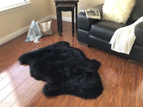 Free Shape Luxury Soft Fluffy Shag Area Rug Single 2’x3’, 60x90cm - Vegan Fur Ultra Soft Indoor Carpet Nursery Rugs for Bedroom Home Decor, Brown with Beige Tips in Saudi Arabia
