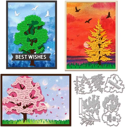 GLOBLELAND Mountains and Trees Cutting Dies Nature Landscape Die Cuts Embossing Stencils Template for Paper Card Making Decoration DIY Scrapbooking Album Craft Decor in Saudi Arabia