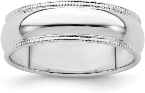 Diamond2Deal Solid 925 Sterling Silver 6mm Milgrain Wedding Band Ring in Saudi Arabia