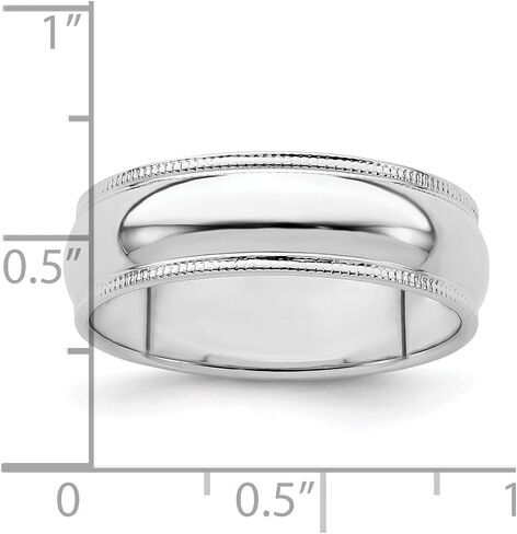 Diamond2Deal Solid 925 Sterling Silver 6mm Milgrain Wedding Band Ring in Saudi Arabia