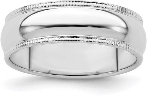 Diamond2Deal Solid 925 Sterling Silver 6mm Milgrain Wedding Band Ring in Saudi Arabia