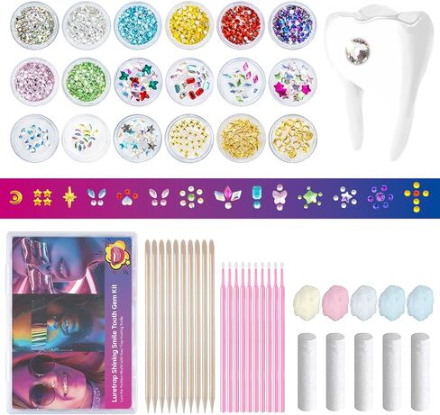 MYYKO 245PCS Tooth gems kit for Teeth,Tooth Gem Tooth Jewelry Set DIY Fashion Teeth Artificial Crystal Reflective Teeth, Used for Fashion Life and Parties in Kuwait