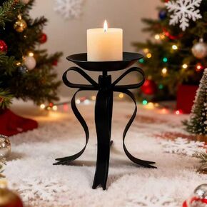 Gold Bow Candle Holder,Luxurious Table Decor for Christmas, Weddings, Parties & Home, Fits Tealight/Votive/Pillar Candles in Saudi Arabia