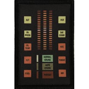 Redheaded Tshirts - Knight Rider Control Panel Morale Patch. 2x3 Hook and Loop Patch. Made in The USA in Saudi Arabia