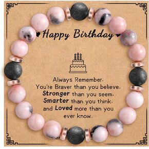 سعيد 30th 40th 50th 60th 70th هدايا عيد ميلاد للنساء 30th-70th عيد ميلاد سوار الهدايا Moonstone سوار هدايا عيد ميلاد لمدة 50 60 70 سنة أفكار هدية عيد ميلاد لابنة أمي زوجة الجدة in Kuwait