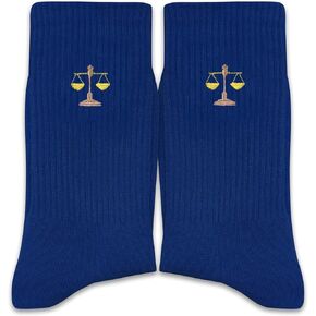 Balance Scale Embroidered Socks - Law Themed Gifts for Lawyer, Law School Student, Colleagues, etc. - Favors for Birthday, Christmas, Graduation, etc.(019) in Kuwait
