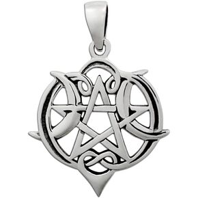 Dryad Design Heart Pentagram Pendant - Wiccan Jewelry Sterling Silver Pagan Charm in Saudi Arabia