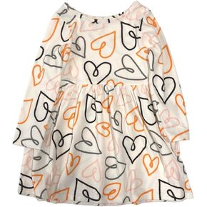 Cat & Jack Infant & Toddler Girls White Orange & Black Heart Halloween Baby Dress in Kuwait