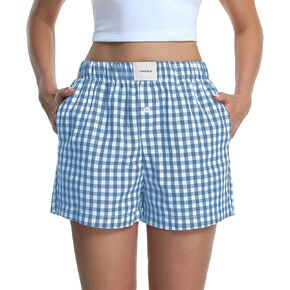 المرأة منقوشة سراويل بوكسر القماش القطني صالة ملابس خاصة بيجامة السراويل الصيف Y2K عادية لينة مرونة الخصر الشاطئ قيعان in Kuwait