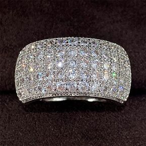 1pc Luxury Fashion Half Circle Zirconia Ring for Women Perfect for Date Night Party Wear Ideal Birthday Gift Sparkling Zircon Design Elegant Womens Rings Stylish Jewelry in Kuwait