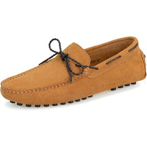 حذاء بدون كعب سهل الارتداء للرجال حذاء مسطح من الجلد السويدي برباط على شكل فيونكة حذاء بدون كعب للقيادة حذاء قارب كاجوال in Kuwait