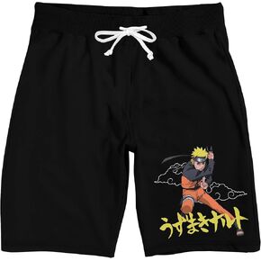 شورت بيجامة نوم أسود للرجال من Bioworld Naruto Shippuden Naruto وKanji in Kuwait