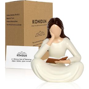 Abstract Reading Thinker Statue - Modern Book Lover Gift for Women, Gift for Readers, Teachers, Graduates, Librarians, Resin Aesthetic Sculpture for Bookshelf Shelves Home Office Desk Decor in Saudi Arabia